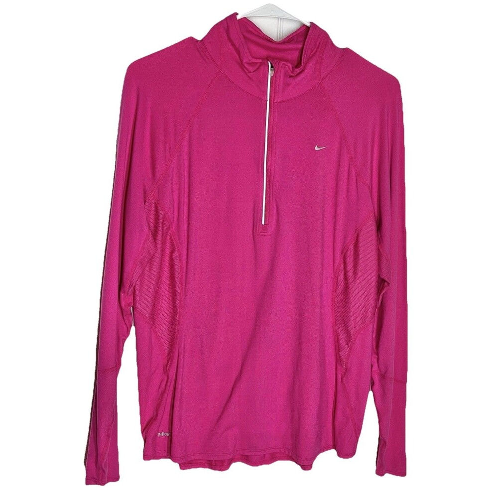 Nike Fit Dry L/S 1/4 Zip Ventilated Pullover Pink Women’s Size Large 12-14